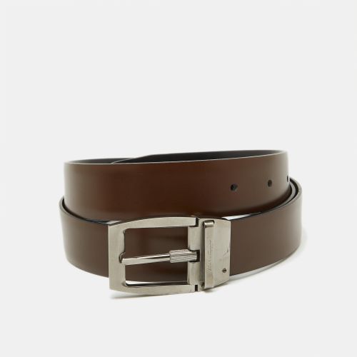 Dark /Black Leather Cut to Size Buckle Belt - Salvatore Ferragamo - Modalova