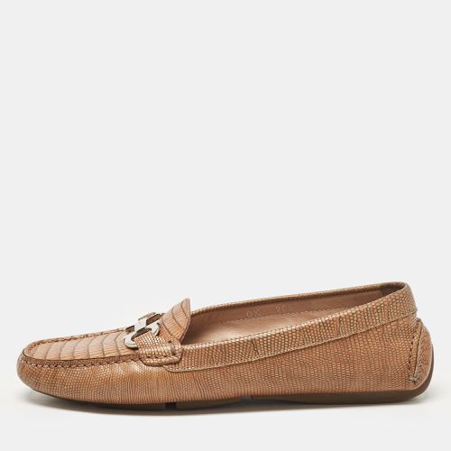 Lizard Embossed Leather Loafers Size 40 - Salvatore Ferragamo - Modalova