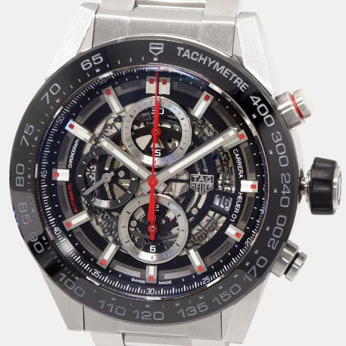 Stainless Steel Carrera CAR2A1W Automatic Men's Wristwatch 45 mm - Tag Heuer - Modalova