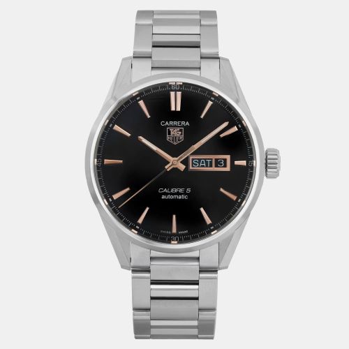 Stainless Steel Carrera Calibre 5 WAR201C.BA0723 Automatic Men's Wristwatch 41mm - Tag Heuer - Modalova