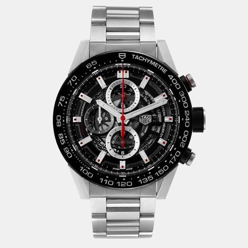 Stainless Steel Carrera Calibre Heuer 01 CAR2A1Z Automatic Men's Wristwatch 45 mm - Tag Heuer - Modalova