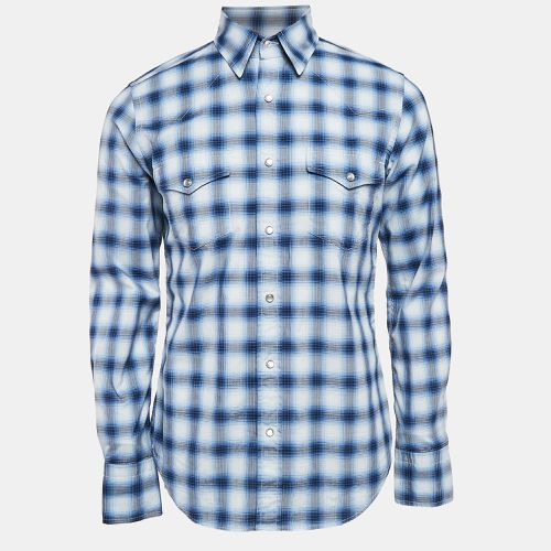 Plaid Cotton Button Front Shirt M - Tom Ford - Modalova