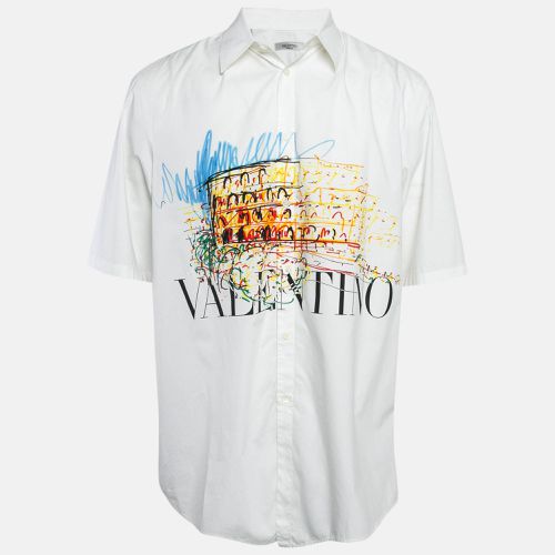 Printed Cotton Button Front Shirt M - Valentino - Modalova