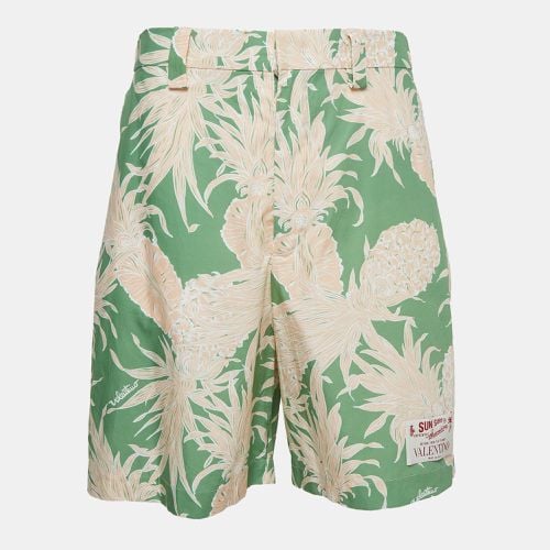 Pineapple Print Cotton Shorts S - Valentino - Modalova