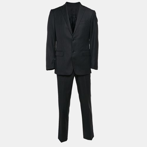 Pinstripe Wool Single Breasted Suit S - Versace Collection - Modalova