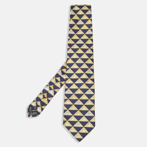 Vintage /Blue Triangle Medusa Pattern Silk Tie - Versace - Modalova