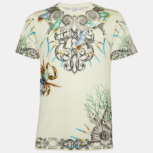 Marine Print Cotton Crew Neck T-Shirt XL - Versace - Modalova