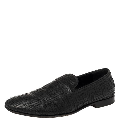 Leather Smoking Slippers Size 42 - Versace - Modalova