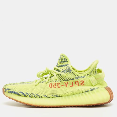 Neon Yellow Knit Fabric Boost 350 V2 Semi Frozen Yellow Sneakers Size 44 - Yeezy x Adidas - Modalova