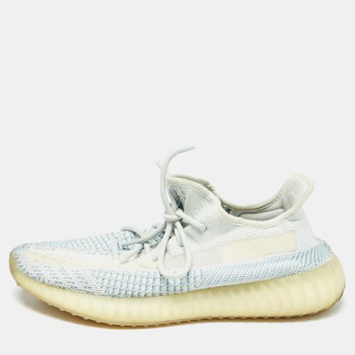 White/Green Knit Fabric Boost 350 V2 Cloud White Non Reflective Sneakers Size 44 - Yeezy x Adidas - Modalova