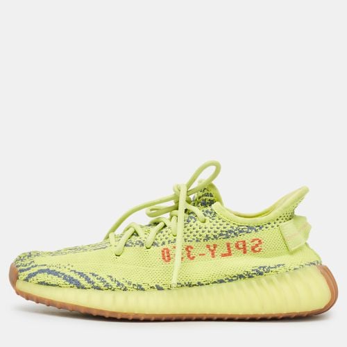 Neon /Blue Knit Fabric Boost 350 V2 Semi Frozen Sneakers Size 39 1/3 - Yeezy x Adidas - Modalova