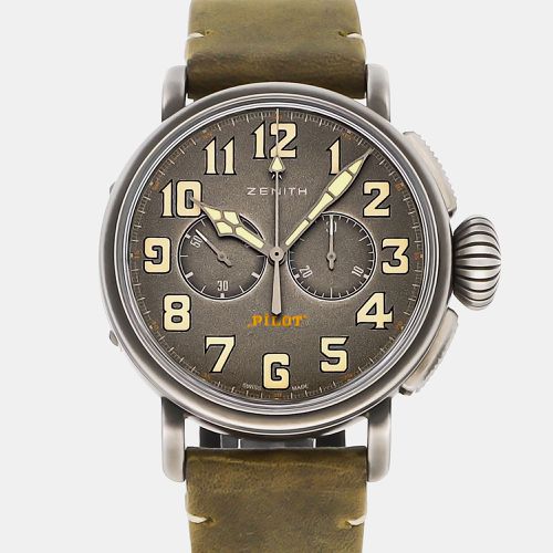 Stainless Steel Heritage Pilot 11.2430.4069/21.C773 Automatic Men's Wristwatch 45 mm - Zenith - Modalova