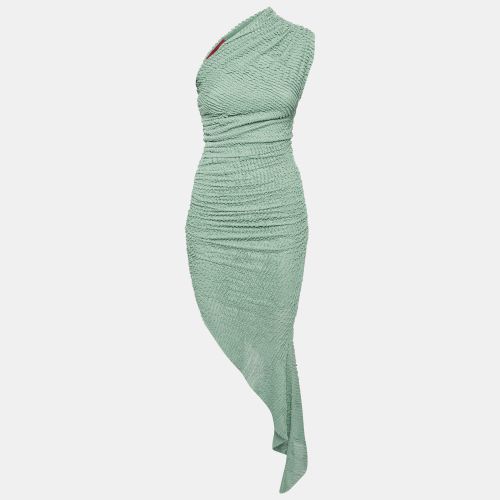 Patterned Knit Ruched Asymmetric Strapless Dress XS - Cou Coo - Modalova