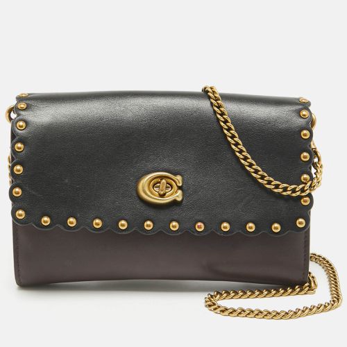 Black/ Leather Scallop Studded Marlow Crossbody Bag - Coach - Modalova