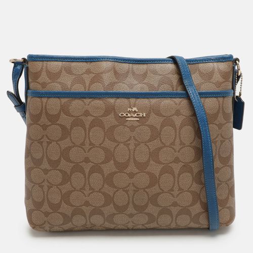 Blue Signature Coated Canvas File Crossbody Bag - Coach - Modalova