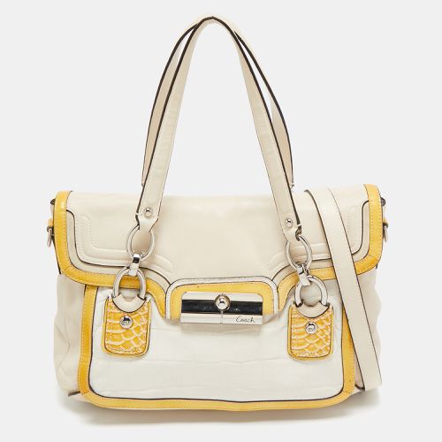 Tricolor Croc Embossed and Leather Kristin Flap Satchel - Coach - Modalova