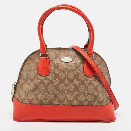 Signature Coated Canvas and Leather Cora Dome Satchel - Coach - Modalova