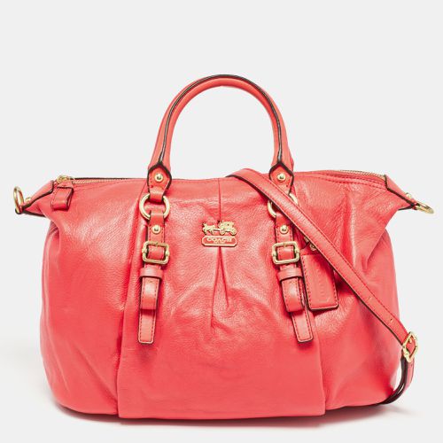 Coral Madison Leather Juliette Satchel - Coach - Modalova