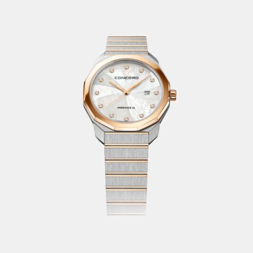 MOP Diamond 18k Rose Gold Stainless Steel Mariner SL 0320470 Quartz Women's Wristwatch 30 mm - Concord - Modalova
