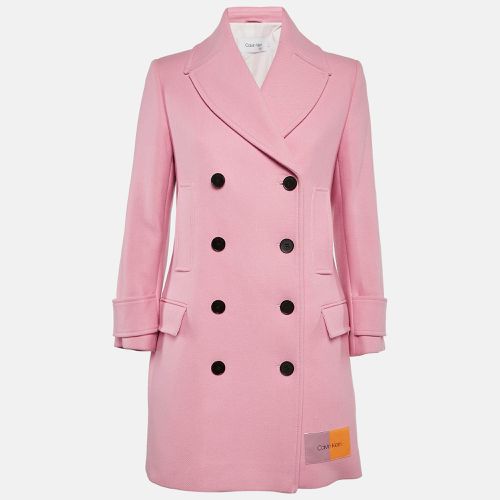 Wool Blend Double Breasted Mid-Length Coat S - Calvin Klein - Modalova