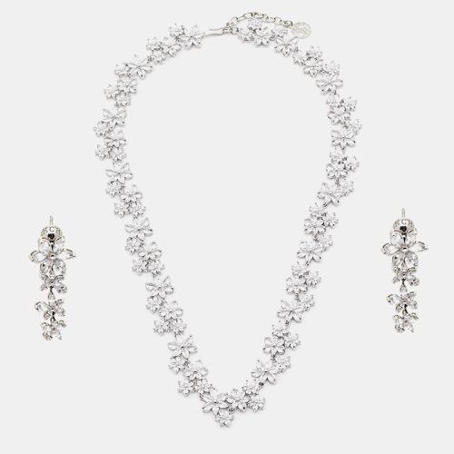 Flower Crystals Tone Necklace and Earrings Set - Carolina Herrera - Modalova