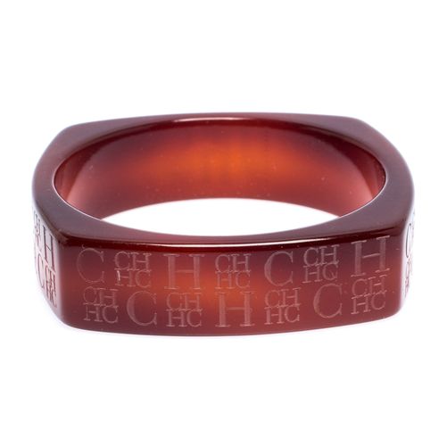 Tan Logo Etched Wide Bangle Bracelet - Carolina Herrera - Modalova