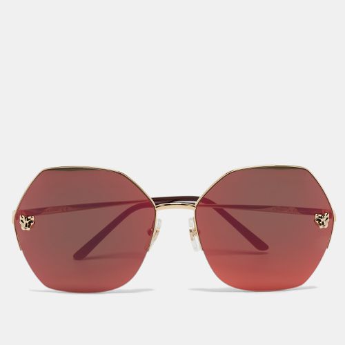 Mirrored CT0332S Panthere Geometric Sunglasses - Cartier - Modalova