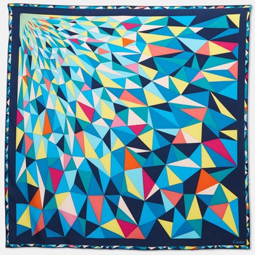 Geometric Print Silk Square Scarf - Cartier - Modalova