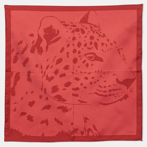 Panther Motif Print Silk Square Scarf - Cartier - Modalova