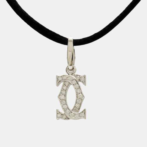 K Gold Diamond Double C Pendant Necklace - Cartier - Modalova