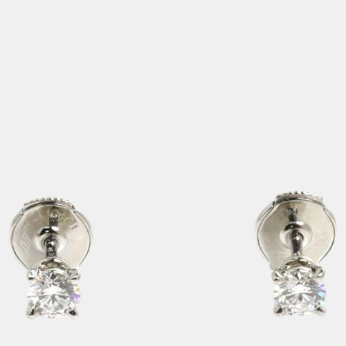 Platinum Diamond Solitaire Earrings Metal - Cartier - Modalova