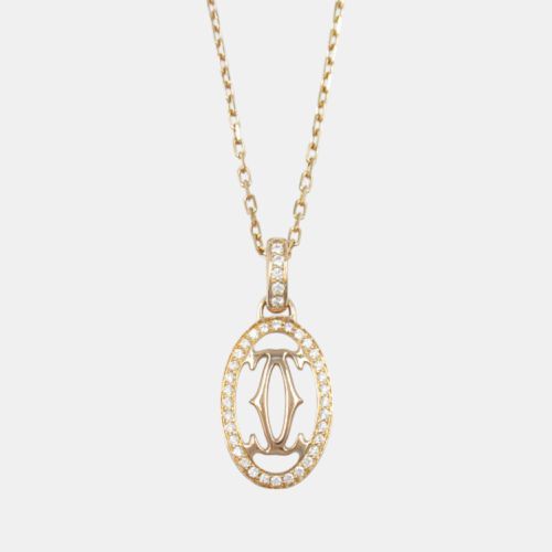 Double 2C Diamond Necklace 18k Gold Clear Metal - Cartier - Modalova