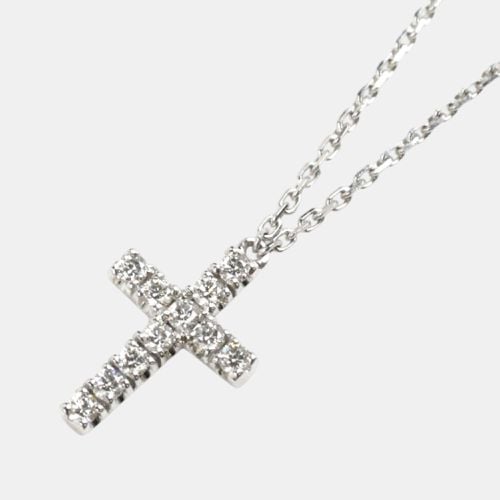 K Gold Gold Diamond Cross Necklace Silver Metal - Cartier - Modalova