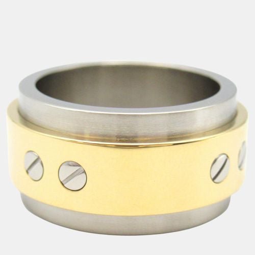 K Gold and Stainless Steel Santos 100 Ring EU 57 - Cartier - Modalova