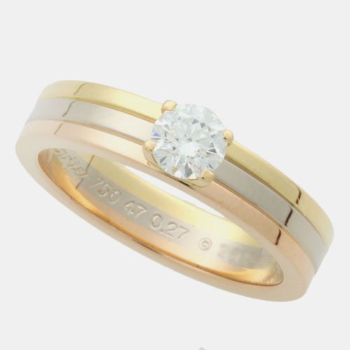 K Yellow, Rose, Gold and Diamond Trinity Solitaire Ring EU 47 - Cartier - Modalova