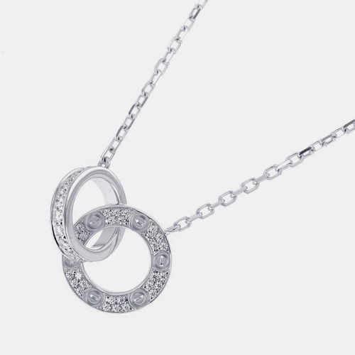 K Gold Love Shape Pav Diamond Necklace B7216300 - Cartier - Modalova