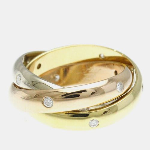 Gold White Gold Yellow Gold Trinity Ring EU 50 - Cartier - Modalova