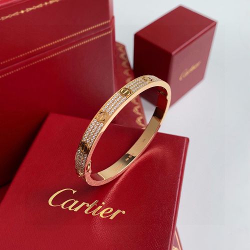 K Gold and Diamond Love Bangle Bracelet - Cartier - Modalova