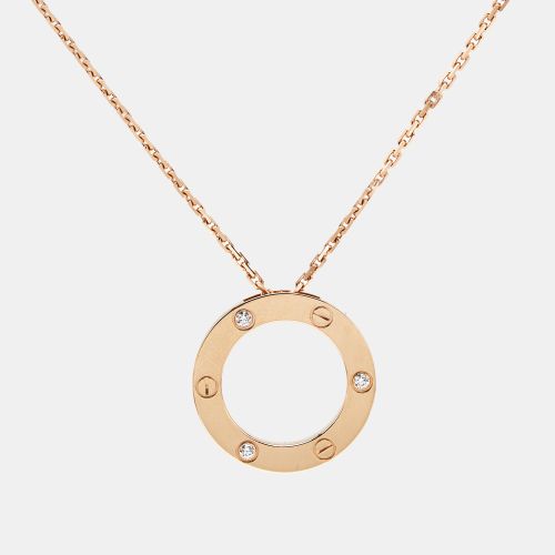 Love Diamond 18k Rose Pendant Necklace - Cartier - Modalova