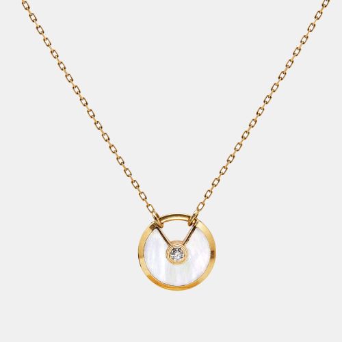 Amulette De Mother of Pearl Diamond 18k Gold Small Model Necklace - Cartier - Modalova