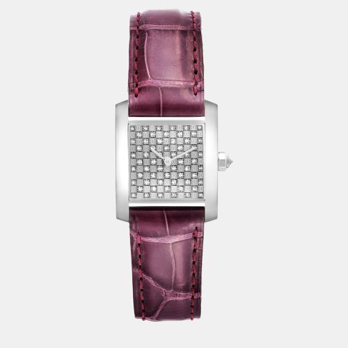 Tank Francaise White Gold Diamond Dial Ladies Watch WE102631 - Cartier - Modalova