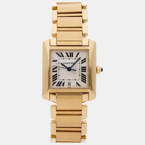 K Yellow Gold Tank Francaise W50001R2 Automatic Women's Wristwatch 28 mm x 32 mm - Cartier - Modalova