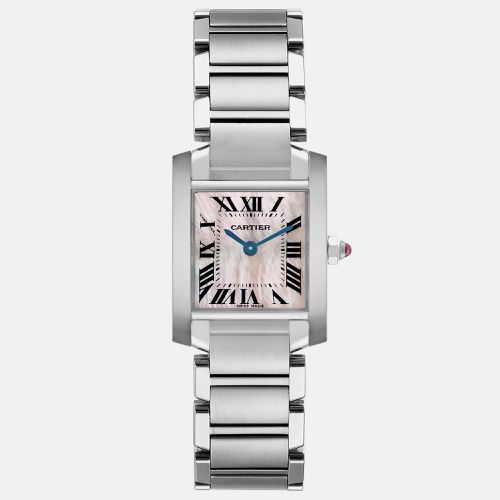 MOP Stainless Steel Tank Francaise W51028Q3 Quartz Women's Wristwatch 20 mm - Cartier - Modalova