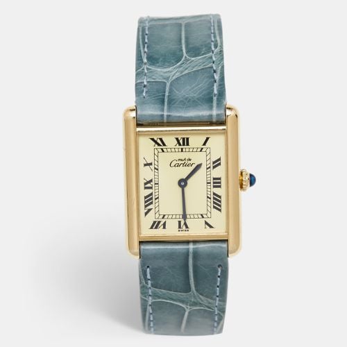 Yellow Vermeil Alligator Leather Must De Tank 60029 Women's Wristwatch 24 mm - Cartier - Modalova