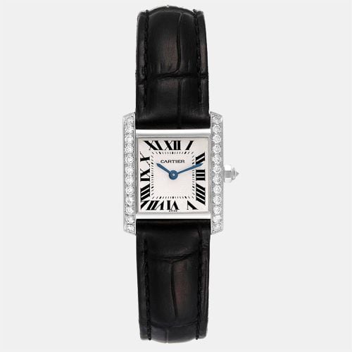 K White Gold Tank Francaise WE100251 Quartz Women's Wristwatch 20 mm - Cartier - Modalova