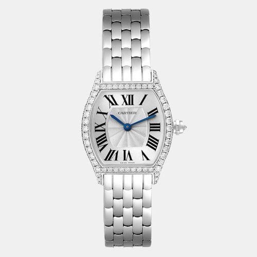 Diamond 18k White Gold Tortue WA501011 Manual Winding Women's Wristwatch 24 mm - Cartier - Modalova