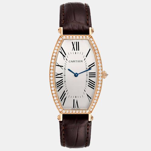 Diamond 18k Rose Gold Tonneau 2849 Manual Winding Women's Wristwatch 26 mm - Cartier - Modalova