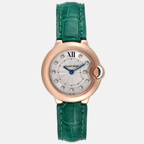 Diamond 18k Rose Gold Ballon Bleu WE902050 Quartz Women's Wristwatch 28 mm - Cartier - Modalova