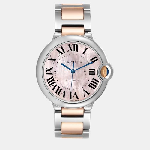 Ballon Bleu Steel Rose Gold Mother Of Pearl Ladies Watch 36 mm - Cartier - Modalova