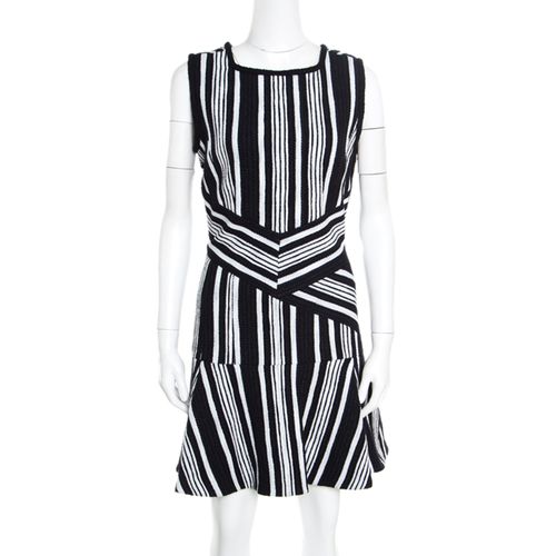 Monochrome Textured Cutout Back Detail Sleeveless Dress L - Carven - Modalova